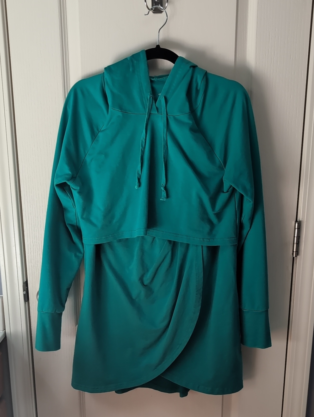 Latched Mama Teal Hooded Nursing Sweatshirt (Tunic Length)